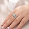 Newshe Elegant 925 Silver Halo Wedding Ring Set ATHLEXES
