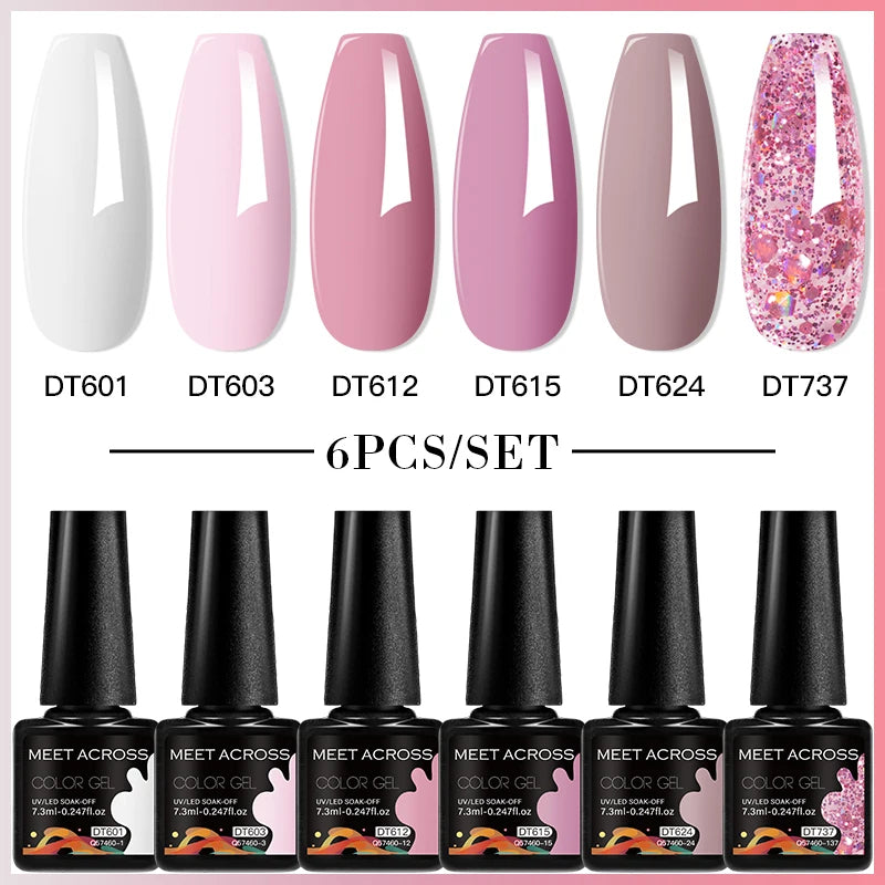 NailArt Pro 6pc UV Gel Polish Kit for Manicure ATHLEXES