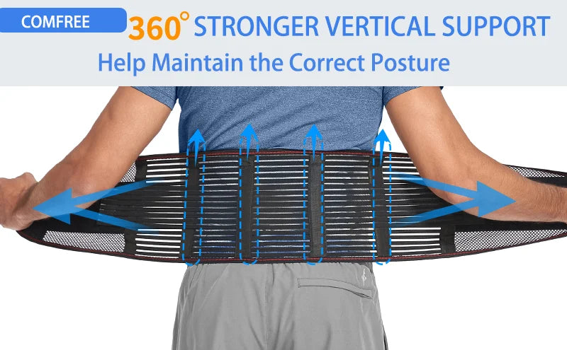 LumbarEase Adjustable Back Support Belt for Pain Relief ATHLEXES