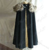 Halloween Costume 3XL Men's Medieval Cloak with Fur Collar ATHLEXES