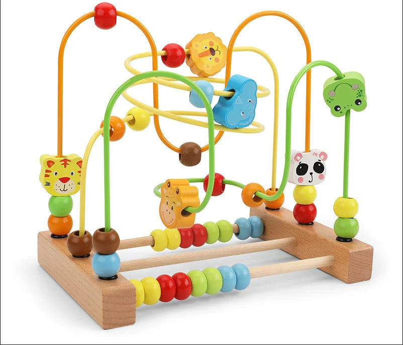 Montessori Wooden Roller Coaster Bead Maze for Toddlers ATHLEXES