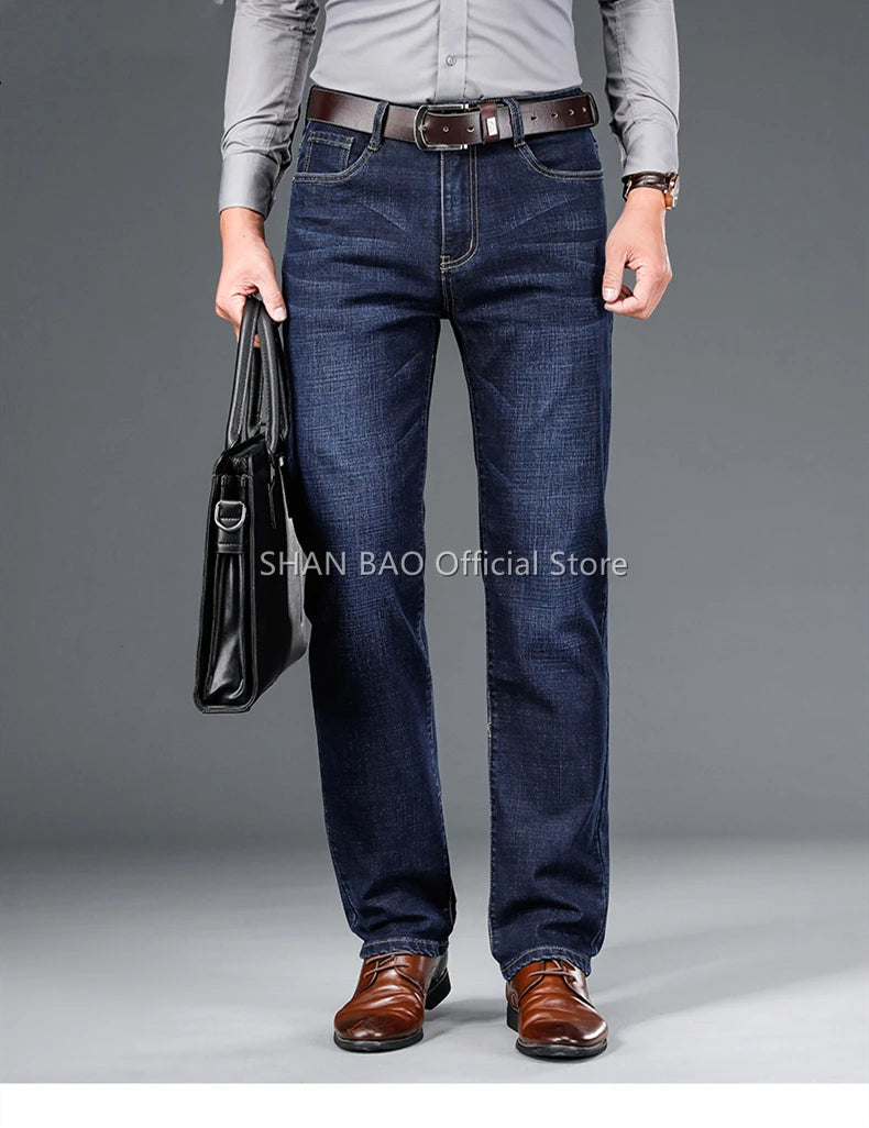 Shan Bao Classic Straight Stretch Denim Jeans ATHLEXES