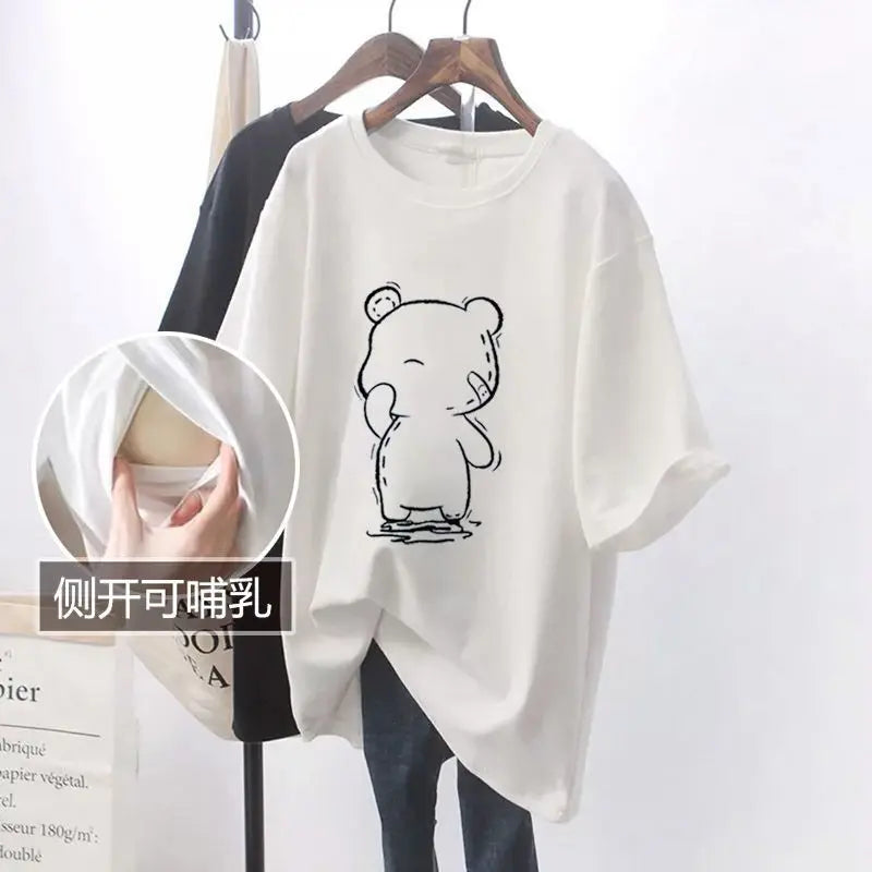 Elegant Mama Cotton Nursing Tee for Summer ATHLEXES