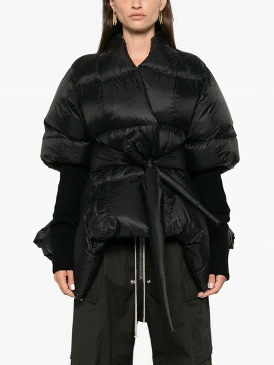 Chic Lace Up Cotton Tunic Coat for Women ATHLEXES