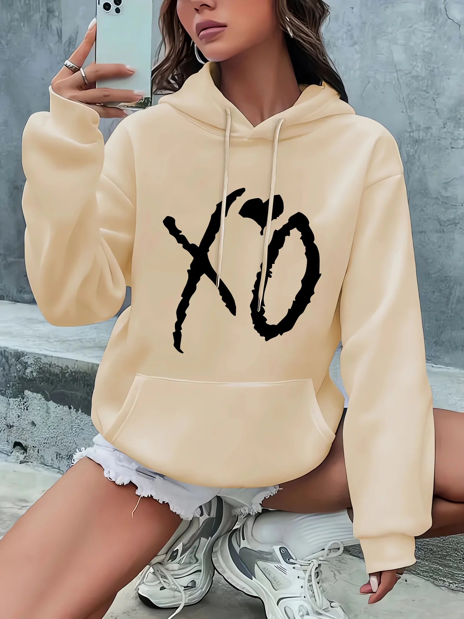 HeartPrint Casual Womenâ??s Hoodie ATHLEXES