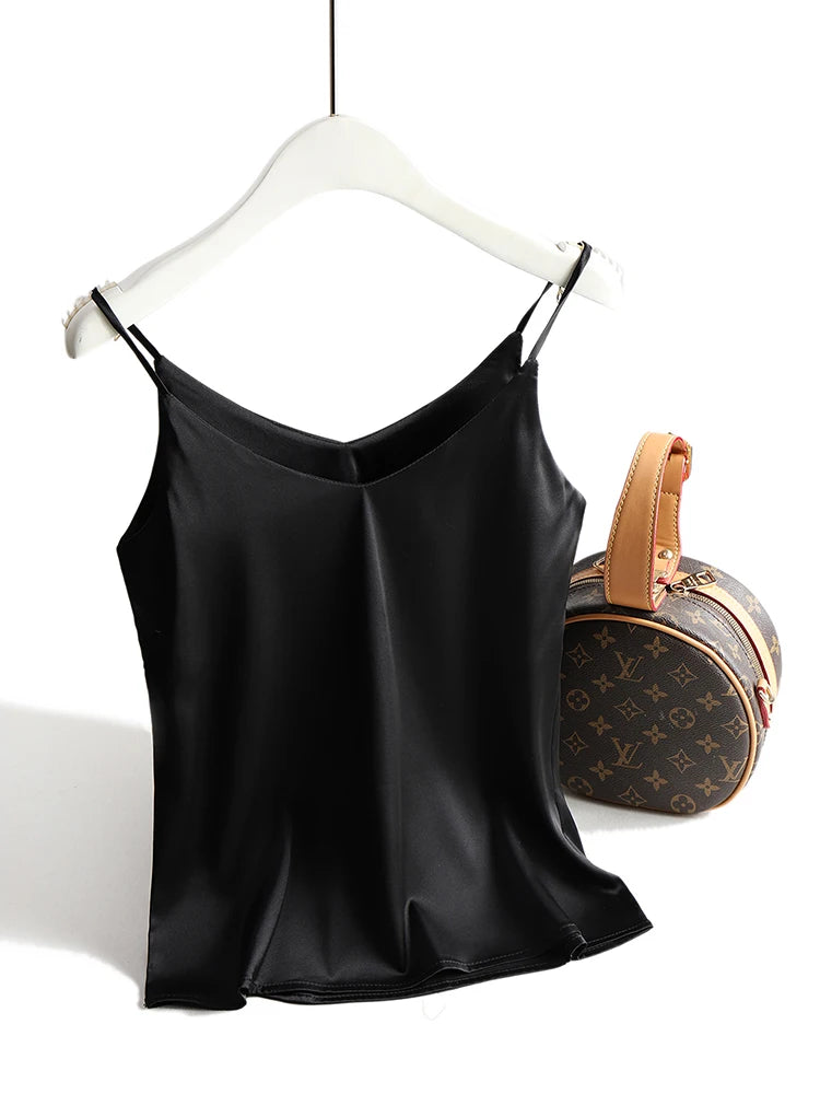 Silk Elegance V Neck Halter Cami Top for Women ATHLEXES