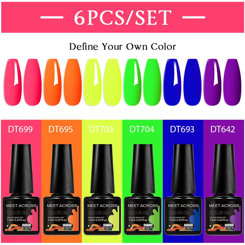 NailArt Pro 6pc UV Gel Polish Kit for Manicure ATHLEXES