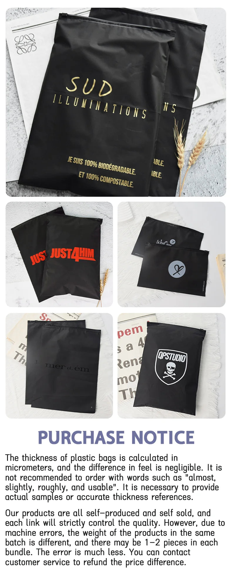 Customized Black Matte Zipper Bag for Small Business ATHLEXES