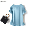 ZANZEA Women's Elegant Satin Summer Blouse ATHLEXES