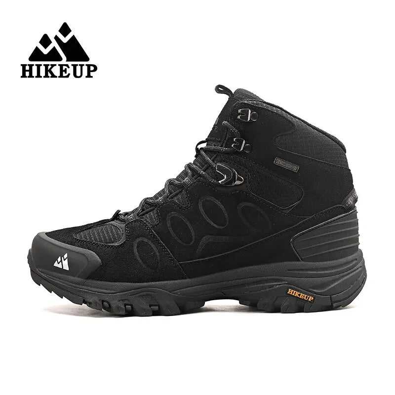 HIKEUP High-Top Men Hiking Boot Winter Outdoor Shoes Lace-Up Non-slip Sports Casual Trekking Boots Man Suede Warm Shoes ATHLEXES