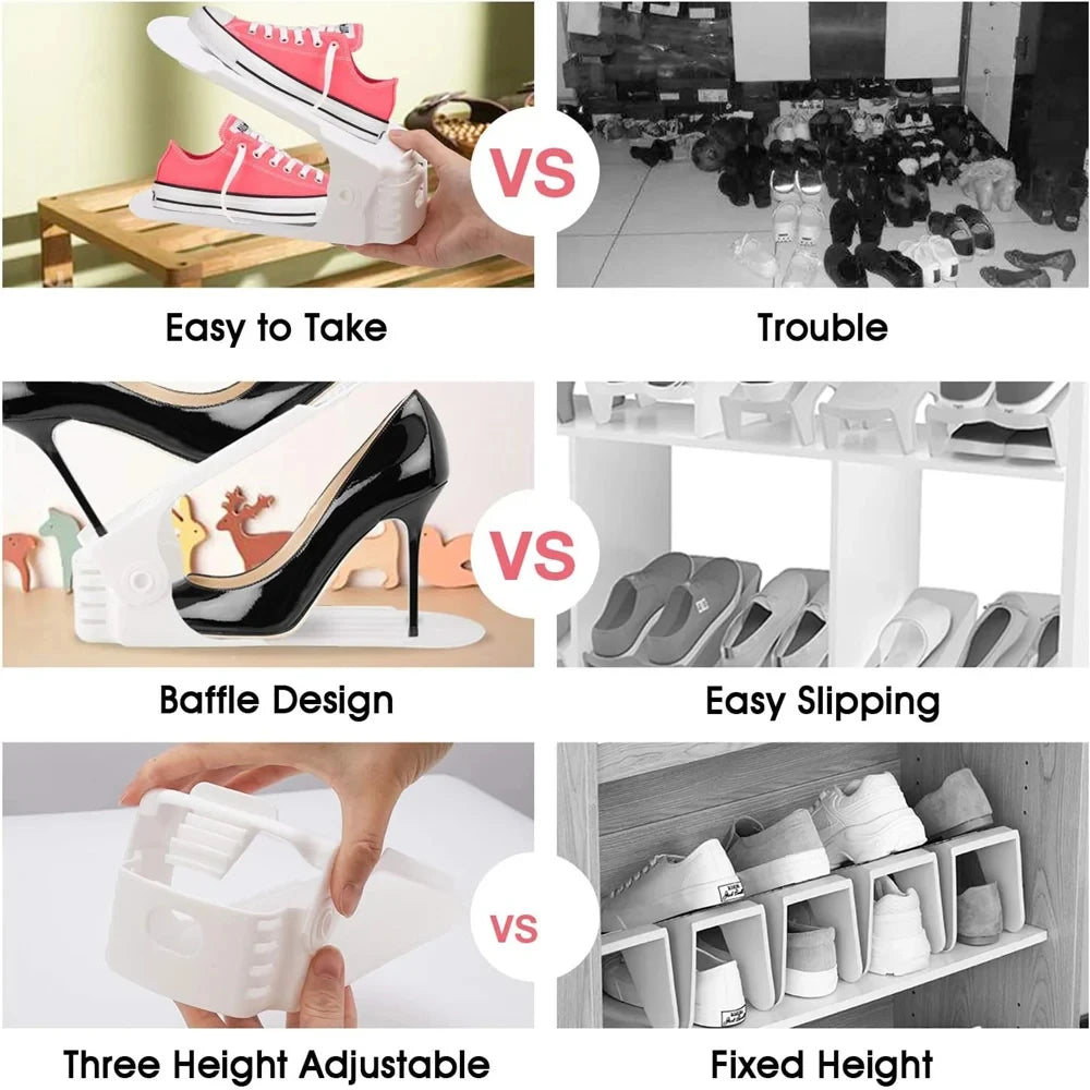 ShoeSavvy 12Pcs Adjustable Organizer Rack System ATHLEXES