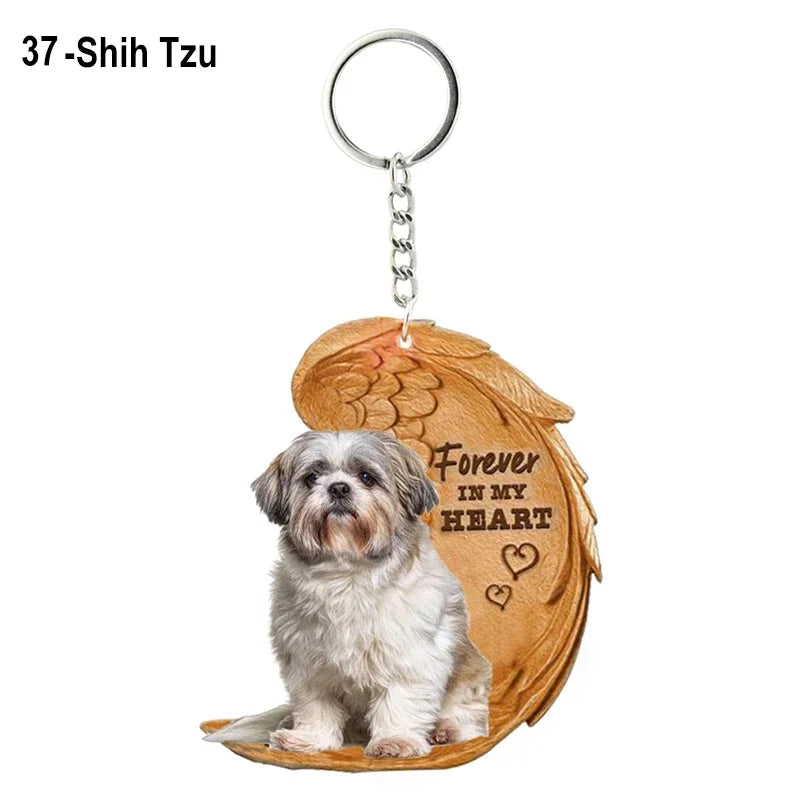 Heartfelt Dog Angel Pendant Keychain ATHLEXES