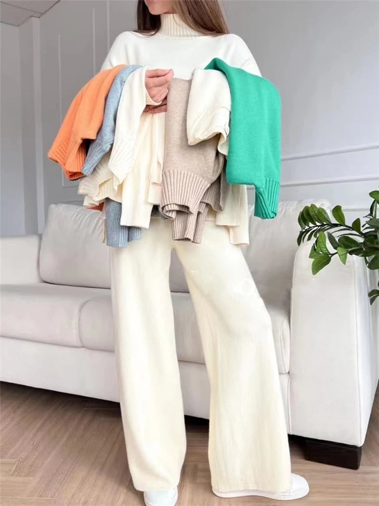 Autumn Winter Luxe Knitted Tracksuit Set for Women ATHLEXES