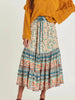 Bohemian Floral Peacock Midi Skirt for Women ATHLEXES