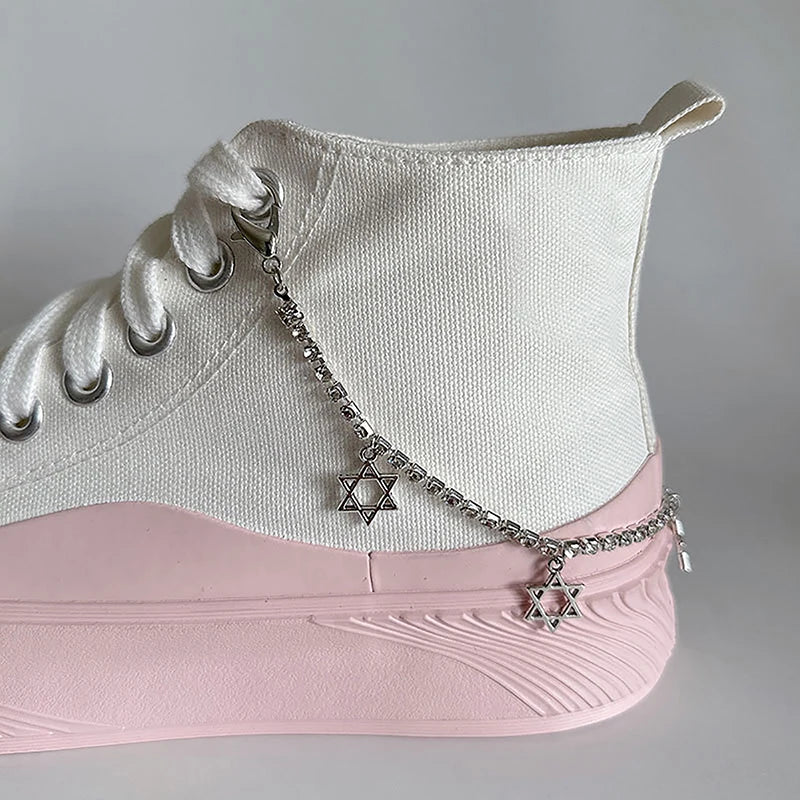 Chic Heart Tassel Boot Shoe Chain Jewelry for Trendy Sneakers ATHLEXES