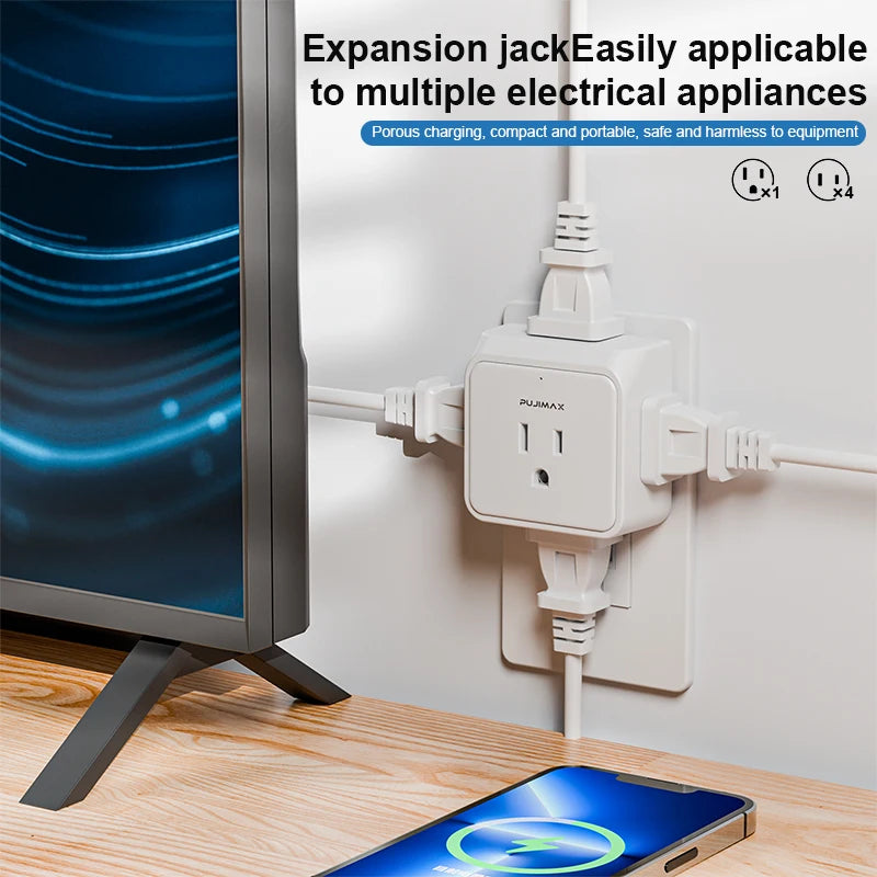 PUJIAMX Premium 5-Socket Surge Protector Strip ATHLEXES
