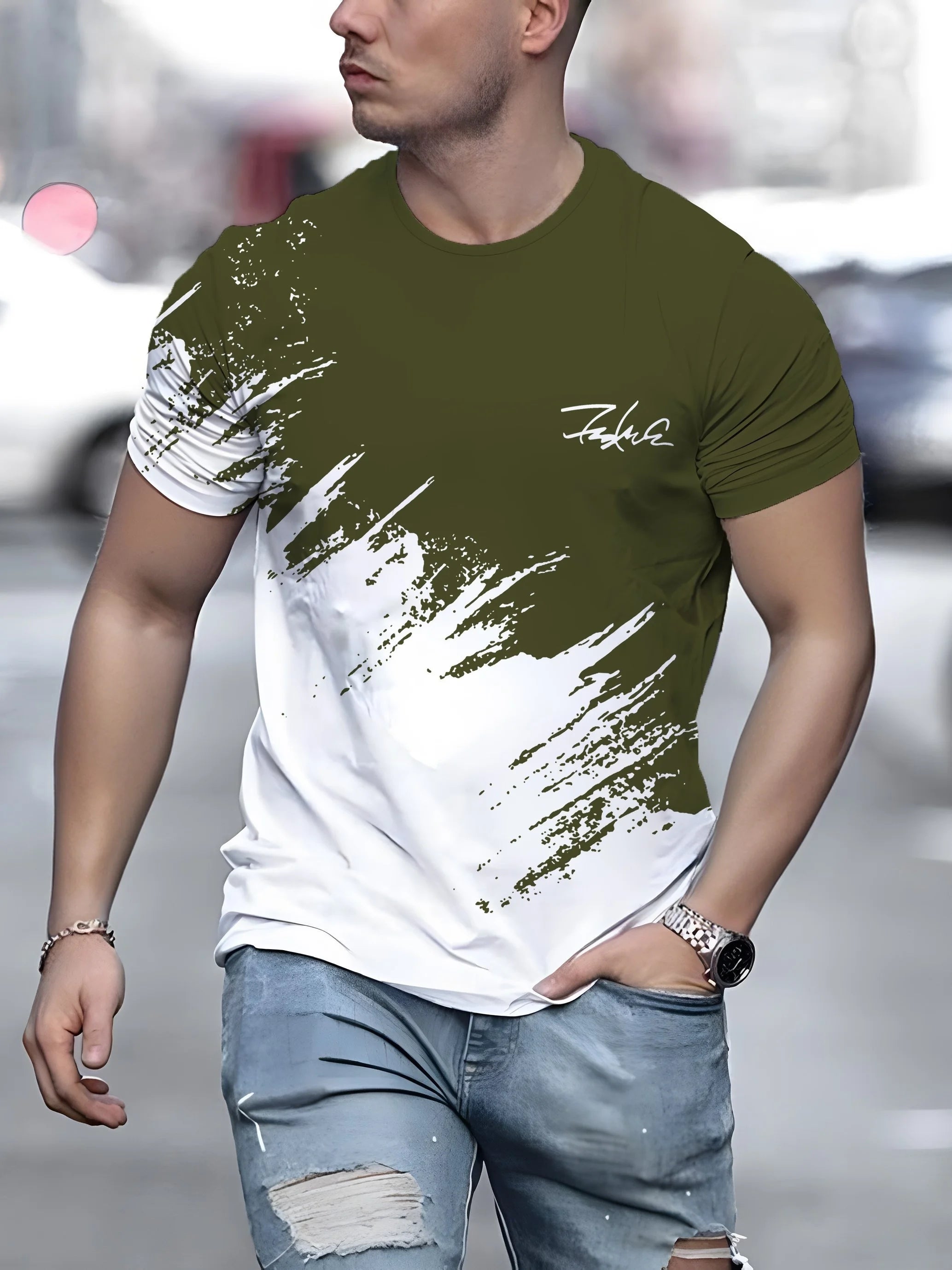 UrbanStyle Men's Casual Crew Neck Tee ATHLEXES