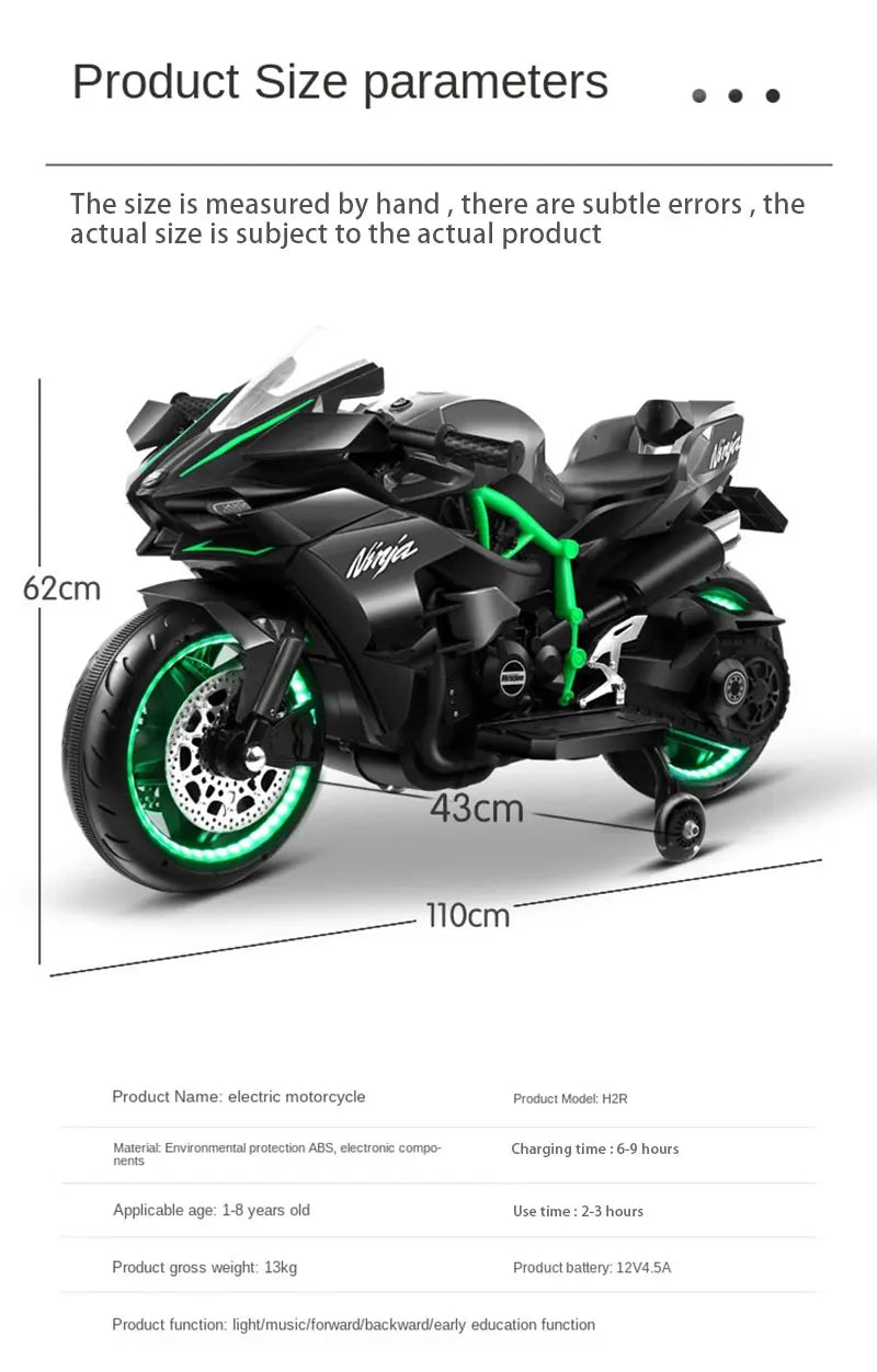Kids 1.1M Electric Two-Wheel Rechargeable Motorcycle ATHLEXES