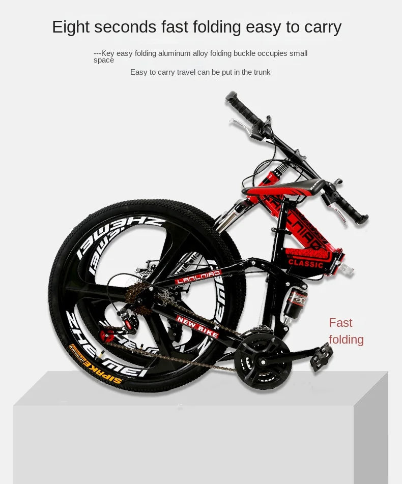 FJ Carbon Steel Shock Absorber Folding Mountain Bike ATHLEXES
