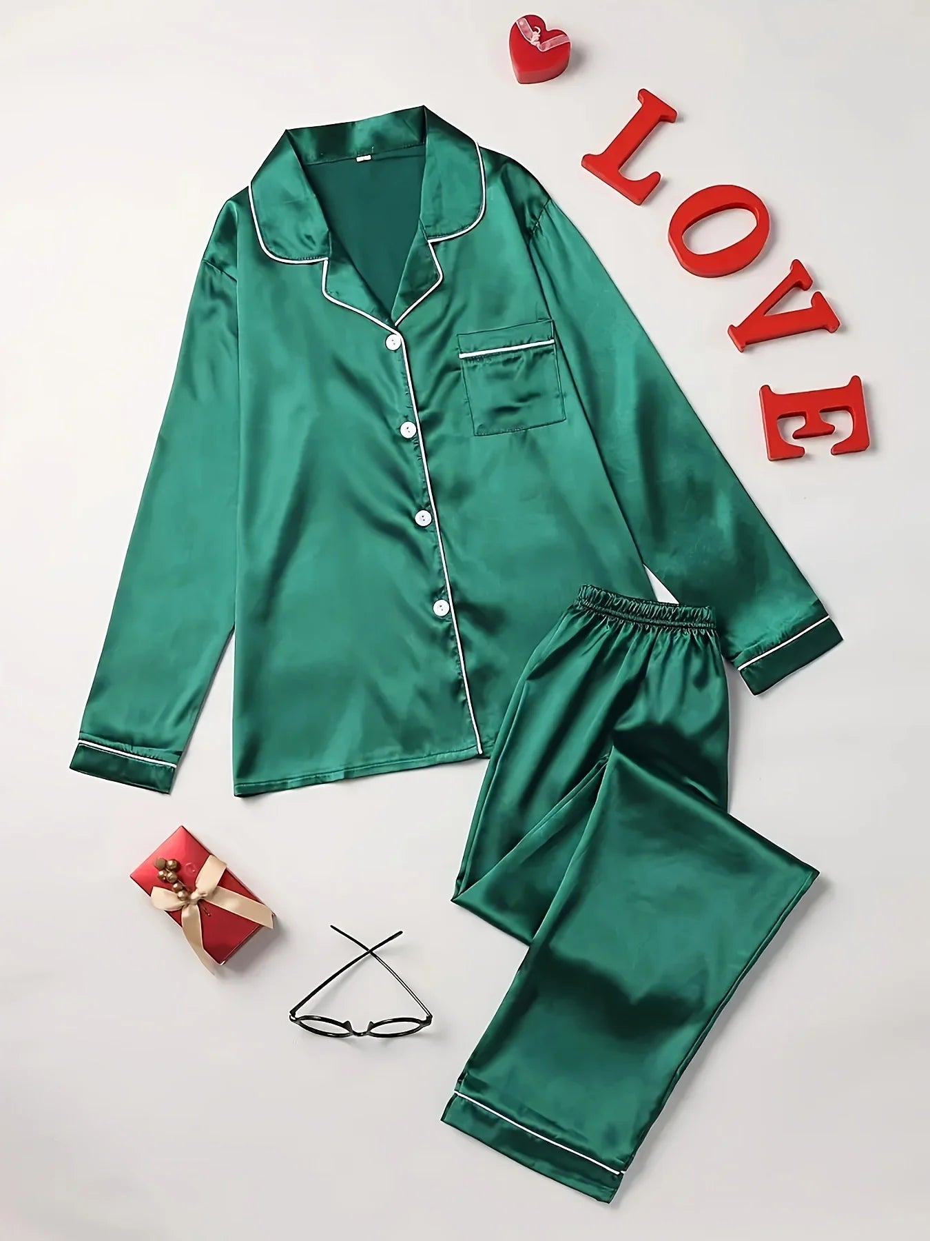 Solid Long Sleeve Pajama Set ATHLEXES