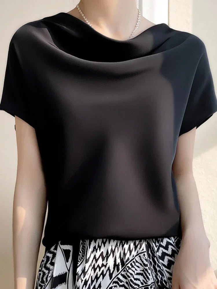 Chic Satin Silk Summer Blouse for Women ATHLEXES