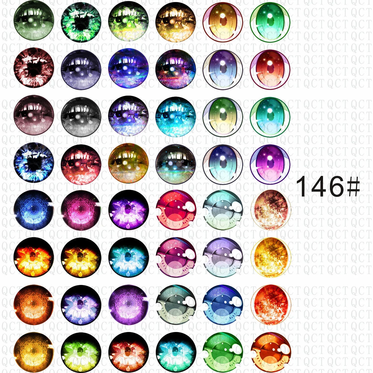 Dazzling Dragon Cat Eye Glass Cabochons - 50Pcs Set ATHLEXES