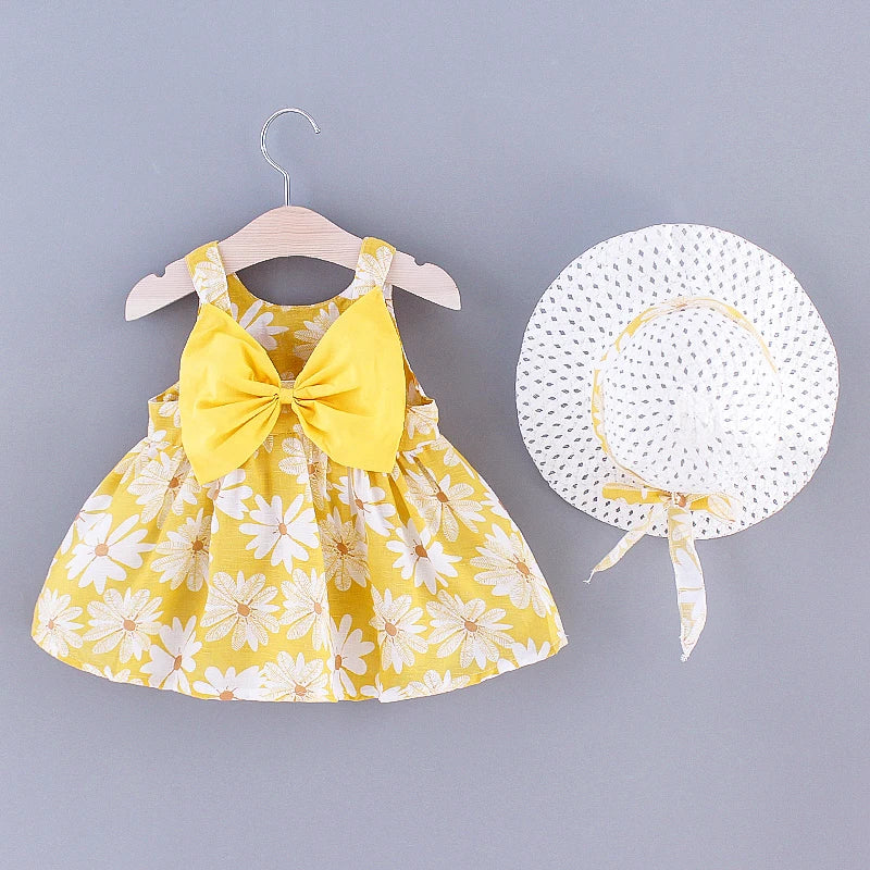 Daisy Charm Bow Back Beach Dress for Girls ATHLEXES