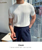 Korean Business Casual Summer Knit T-Shirt for Men ATHLEXES