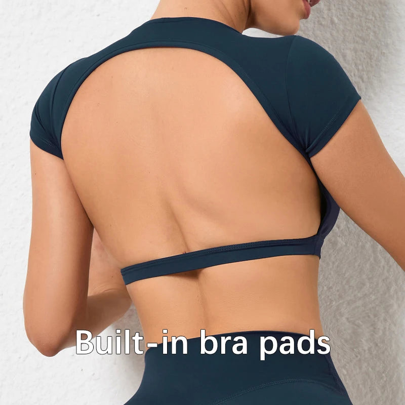 BreezeFit Backless Yoga Crop Top for Women ATHLEXES