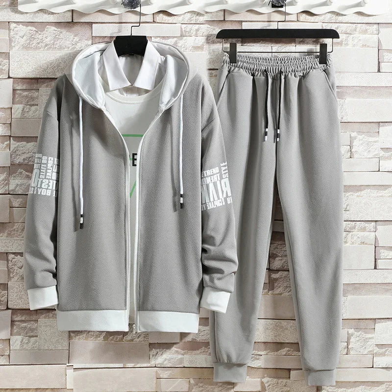 Chic Comfort Men's Hooded Cardigan Set ATHLEXES