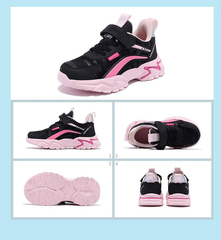 Chic Pink Girls Leather Sport Sneakers ATHLEXES