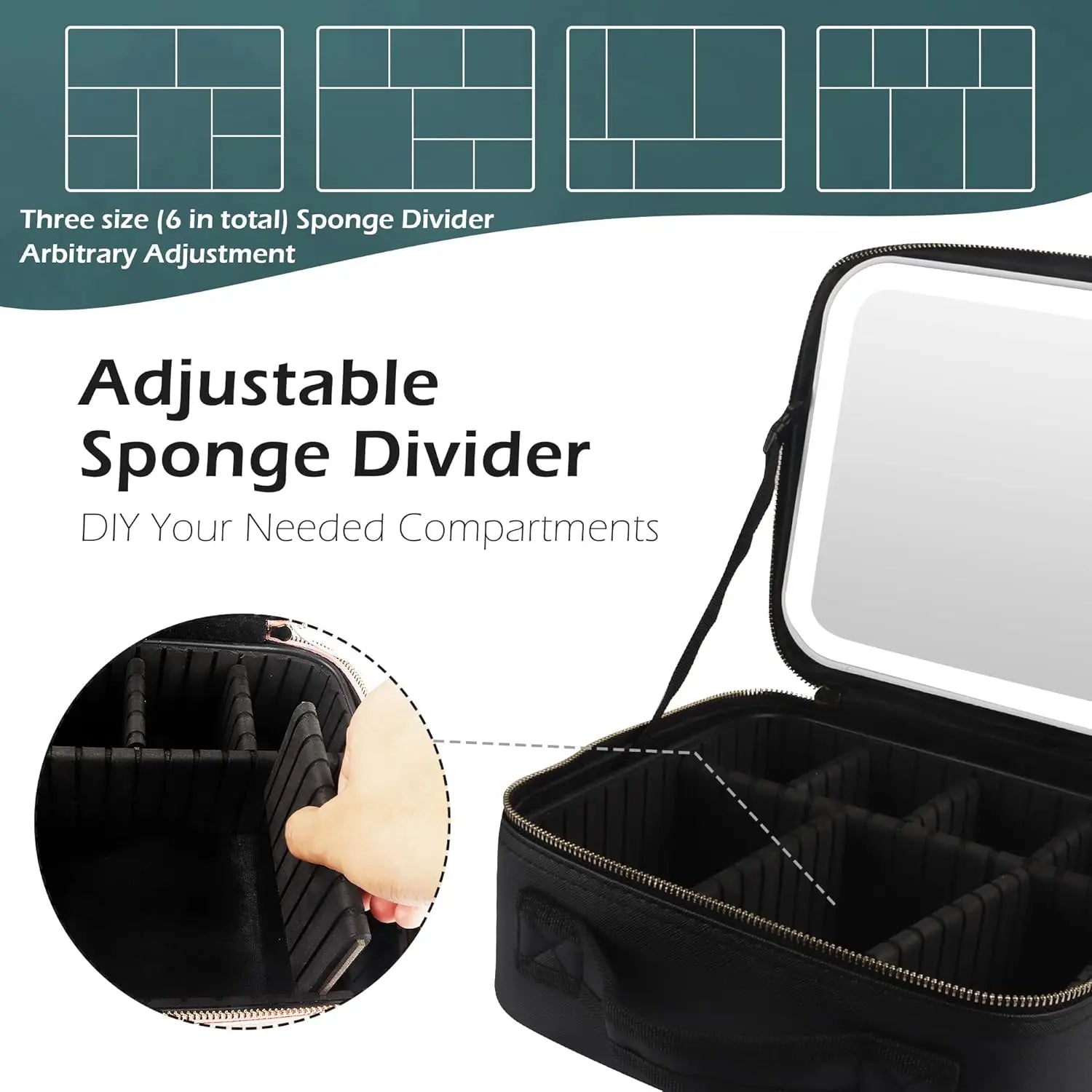 LuxeGlow Travel Makeup Organizer with Mirror ATHLEXES