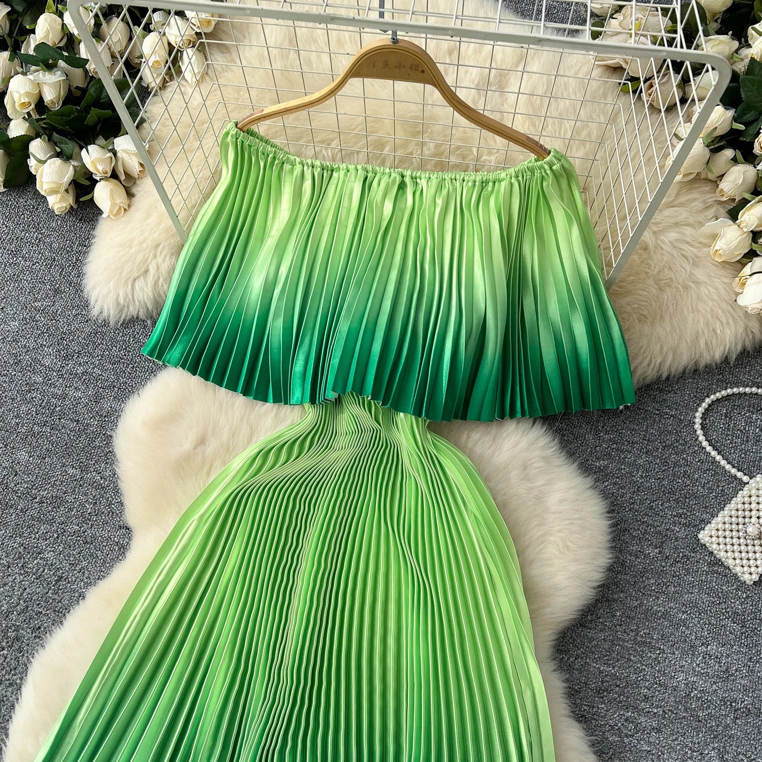 Gradient Luxe Off Shoulder Maxi Dress ATHLEXES