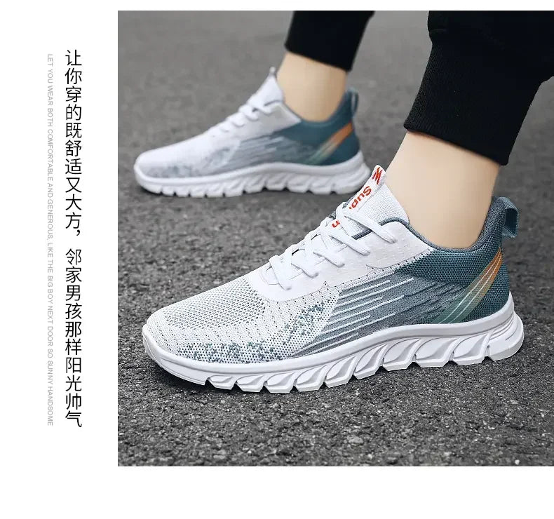 Summer New Fashion Casual Man Shoe Mesh Sneakers Thick Soled Breathable Non-slip Running Shoes Men's Shoes Free Shipping ATHLEXES