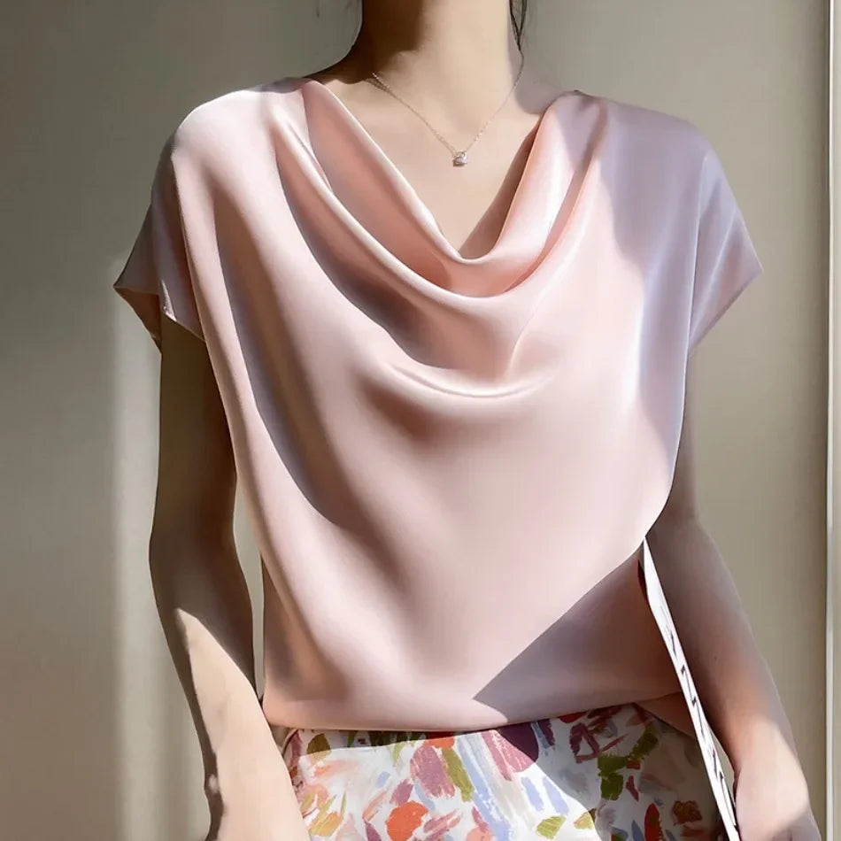 Chic Satin Silk Summer Blouse for Women ATHLEXES
