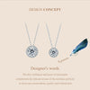 BAMOER Halo Moissanite Necklace in White Gold ATHLEXES