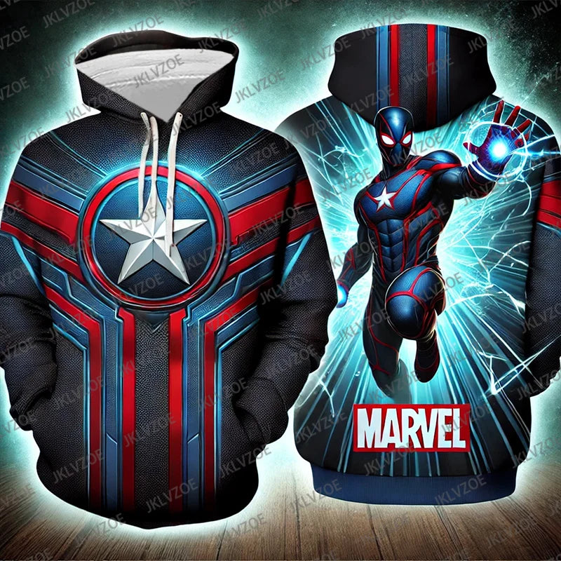 SpiderMan & Captain America 3D Print Oversized Hoodie ATHLEXES