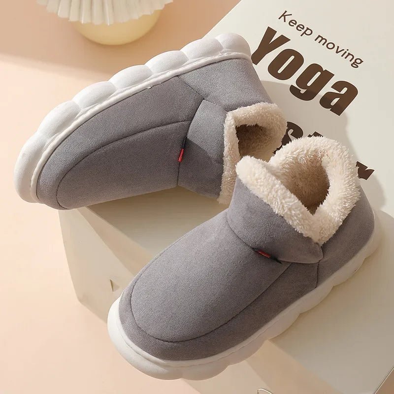 Kidmi Winter Women Shoes Casual House Shoes For Men 2024 Outdoor Warm Cotton Shoes For Women Indoor Plush Padded Slippers Female ATHLEXES