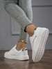 Chic Heighten Faux Leather Lace-Up Skate Sneakers ATHLEXES