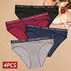 Cotton Comfort: 4PCS High Elastic Women's Briefs ATHLEXES