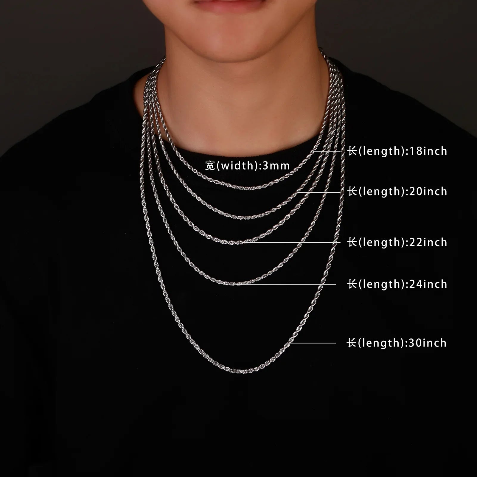 Twisted Stainless Steel Rope Necklace for All ATHLEXES