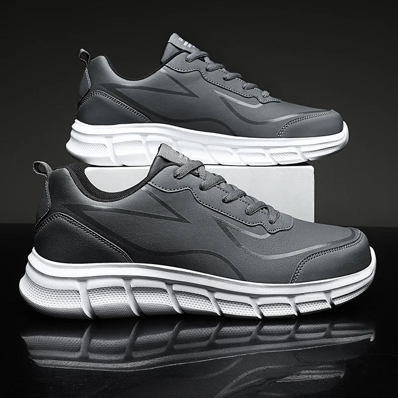 YRZL Waterproof Leather Running Shoes for Men - Comfortable & Durable ATHLEXES