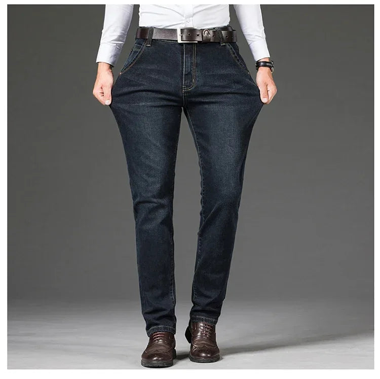 Classic Fit Plus Size Men's Denim Trousers ATHLEXES
