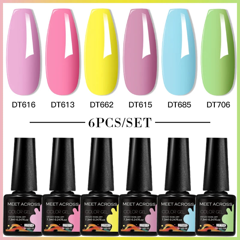 NailArt Pro 6pc UV Gel Polish Kit for Manicure ATHLEXES