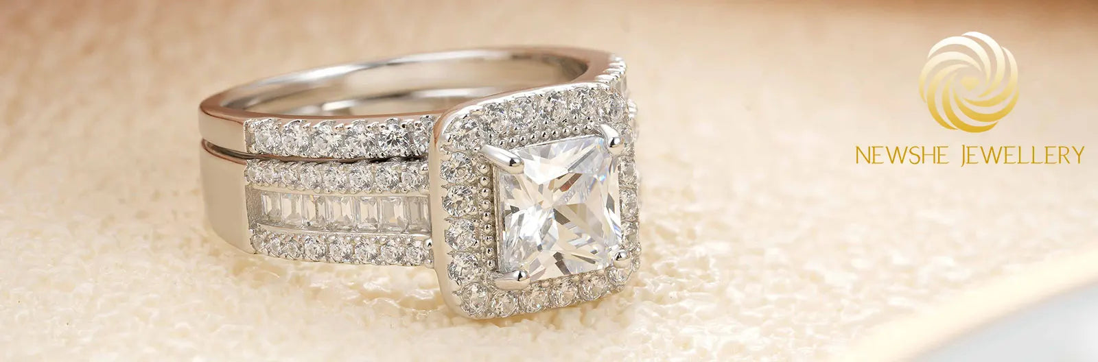 Newshe 925 Silver Luxury Bridal Ring Set for Women ATHLEXES