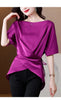 Satin Elegance Summer Short Sleeve Top ATHLEXES