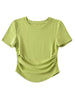 Harajuku Ruched Side Cotton Crew Neck Tee ATHLEXES