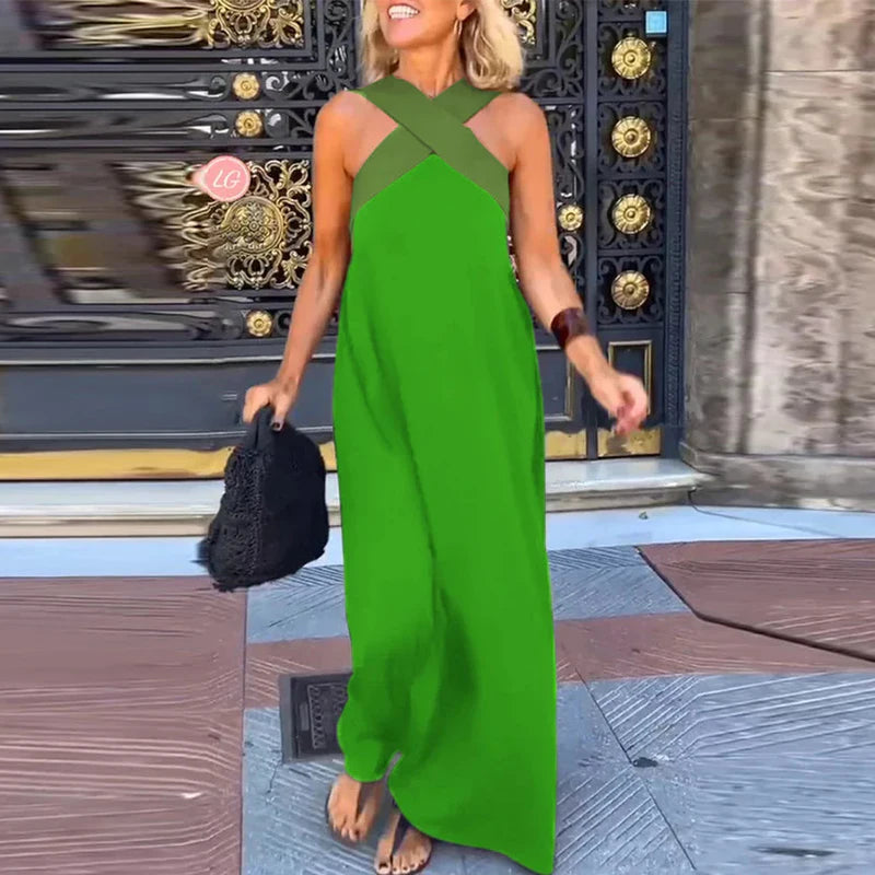 Coastal Breeze Off Shoulder Color Block Dress ATHLEXES