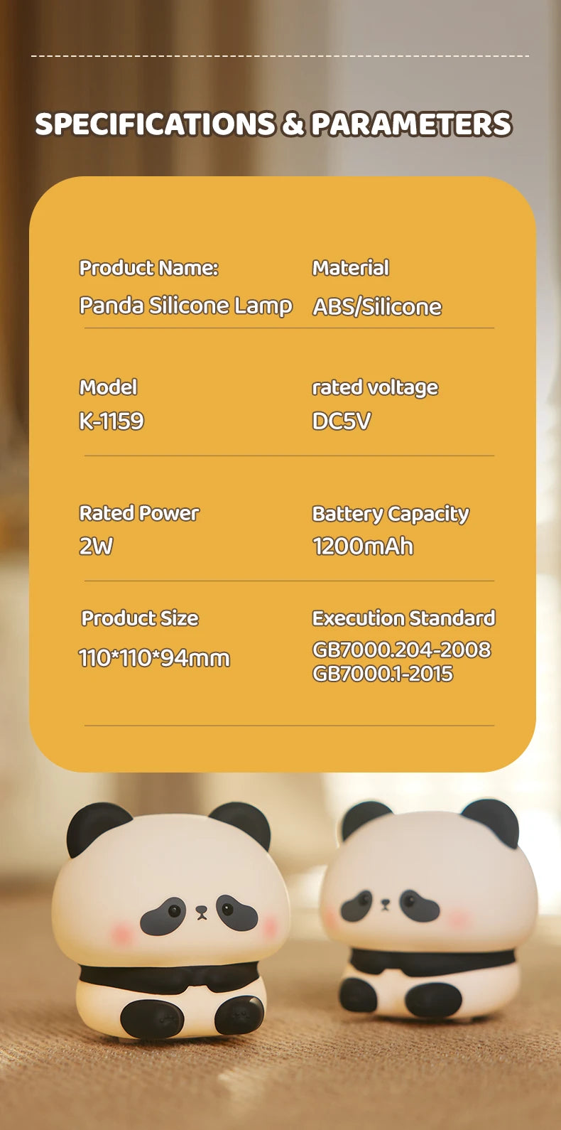Panda Glow LED Night Light for Kids' Rooms ATHLEXES