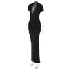 Elegant V-Neck Side Slit Maxi Dress for Women ATHLEXES